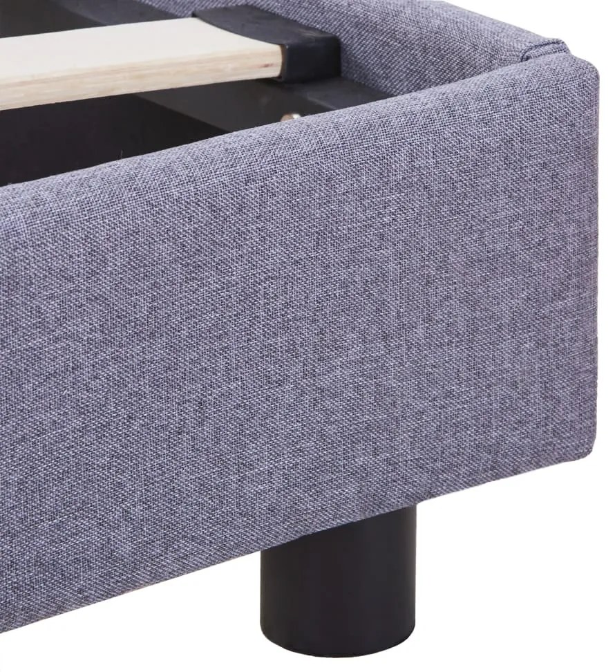 Estrutura de cama 140x200 cm tecido cinzento-claro