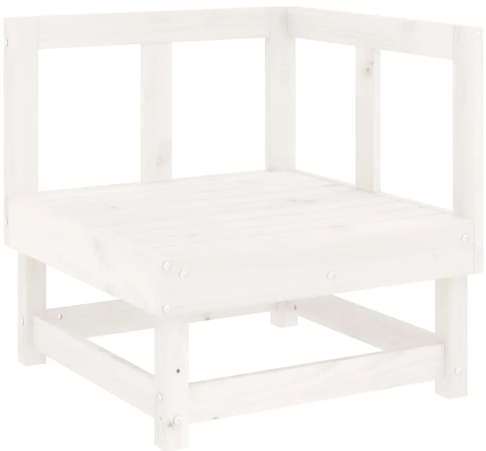 7 pcs conjunto lounge de jardim pinho maciço branco