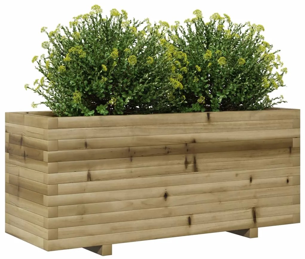 Vaso/floreira de jardim 110x40x49,5 cm madeira pinho impregnada