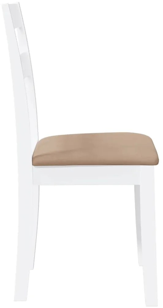 Cadeiras de jantar com almofadões 2 pcs madeira maciça branco