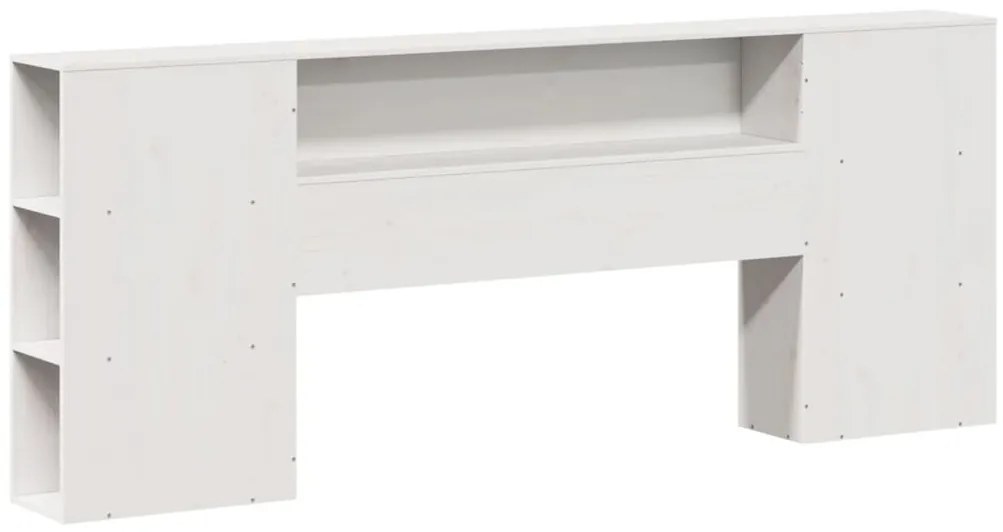 Cama com estante sem colchão 180x200 cm pinho maciço branco