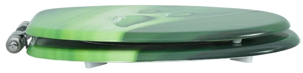 Assento sanita c/ tampa fecho suave MDF design gotas água verde