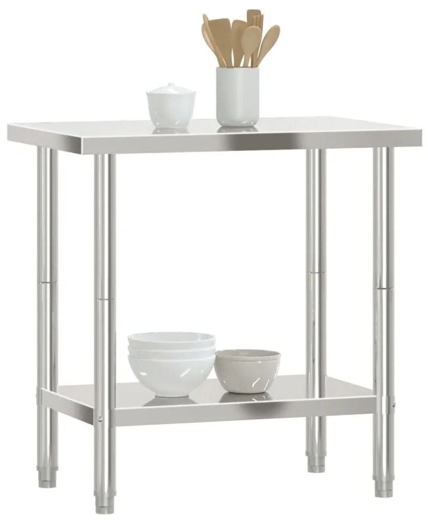 Mesa de trabalho para cozinha 82,5x55x85 cm aço inoxidável