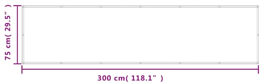 Tela de varanda 75x300 cm 100% poliéster oxford cinzento-claro