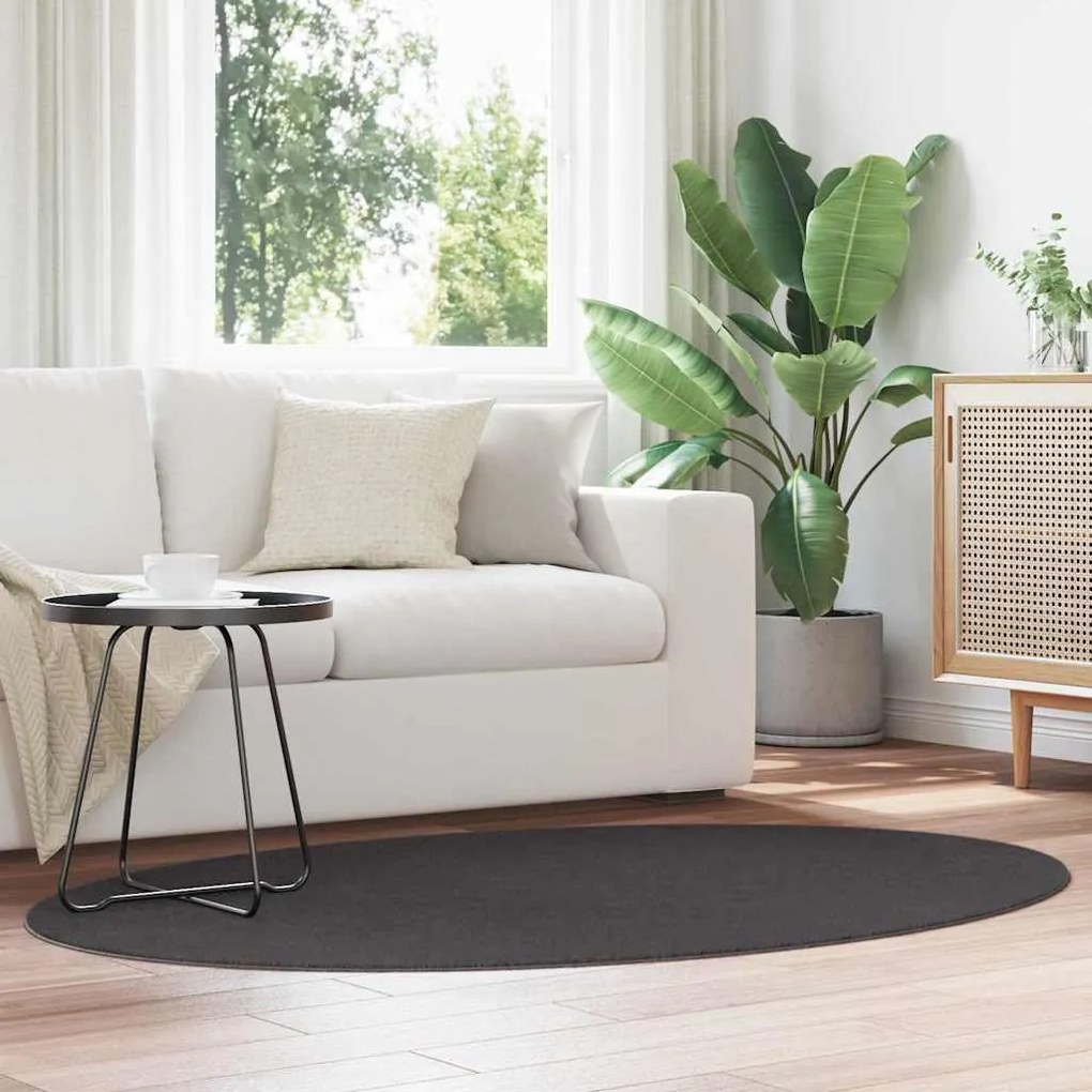 vidaXL Tapete HUARTE Antracite 170 x 120 cm 100% Poliéster