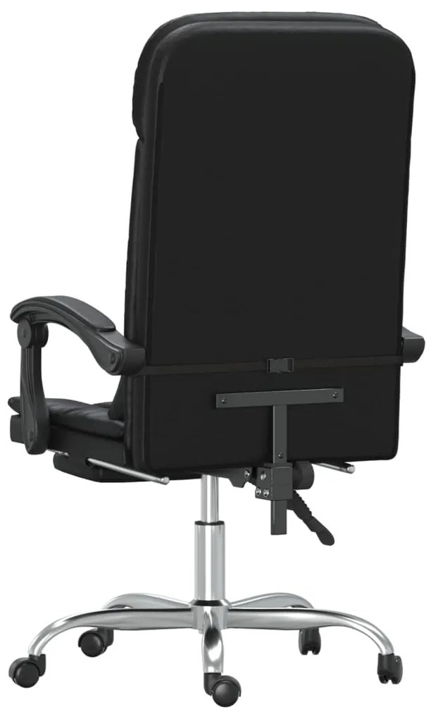Cadeira escritório massagens reclinável couro artificial preto