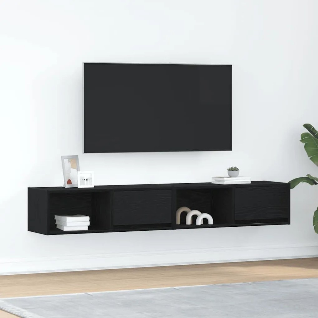 Móveis de TV 2pcs 80x31x25,5cm deriv. madeira carvalho preto