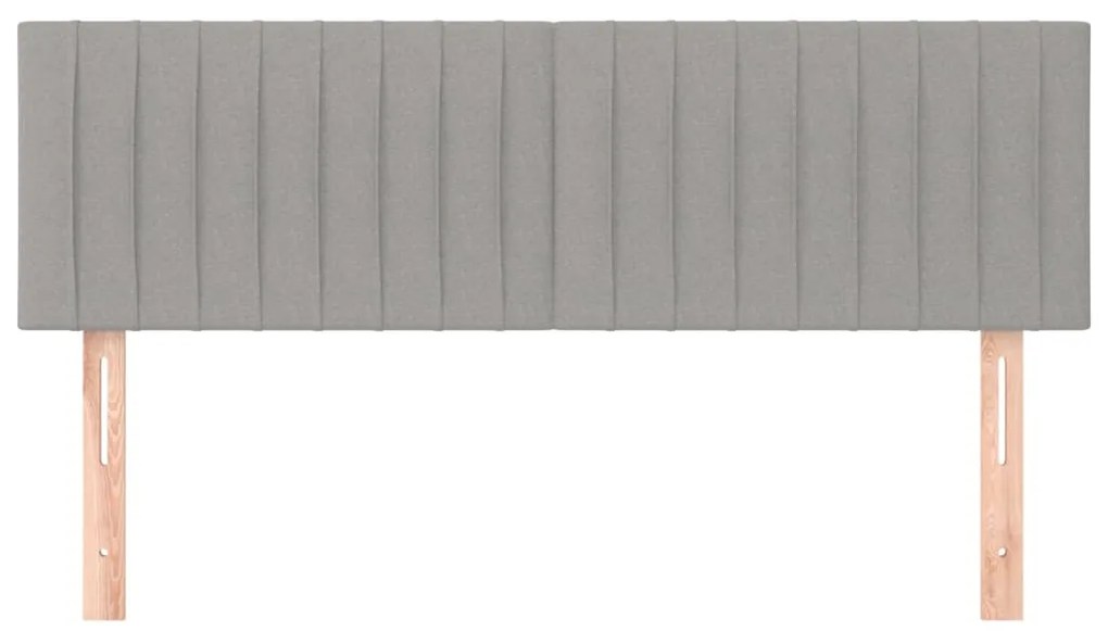 Cabeceira de cama 2 pcs tecido 72x5x78/88 cm cinzento-claro