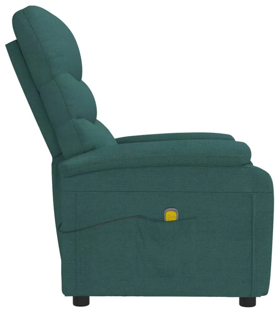Poltrona de massagens tecido verde-escuro