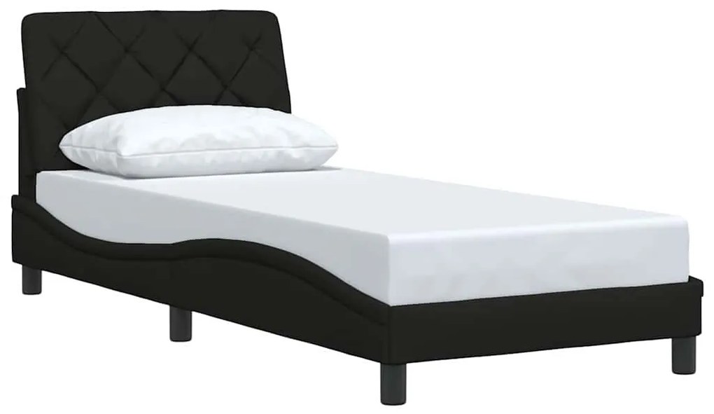 Estrutura de cama sem colchão 90x200 cm tecido preto