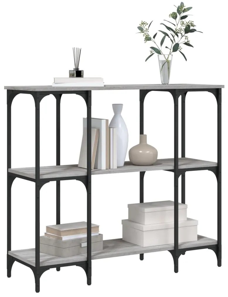 Mesa consola 102x35x90 cm derivados de madeira cinzento sonoma