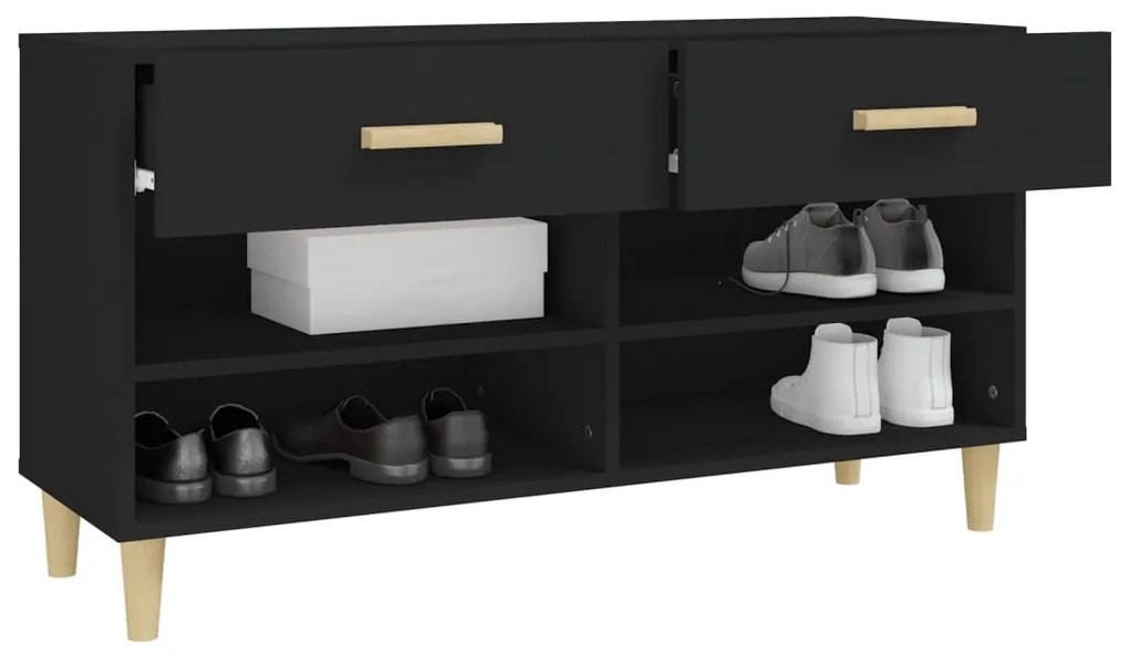 Sapateira 102x35x55 cm derivados de madeira preto