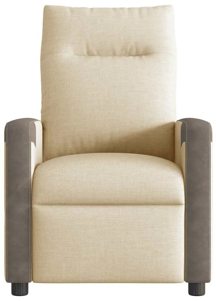 Poltrona de massagens reclinável tecido cor creme