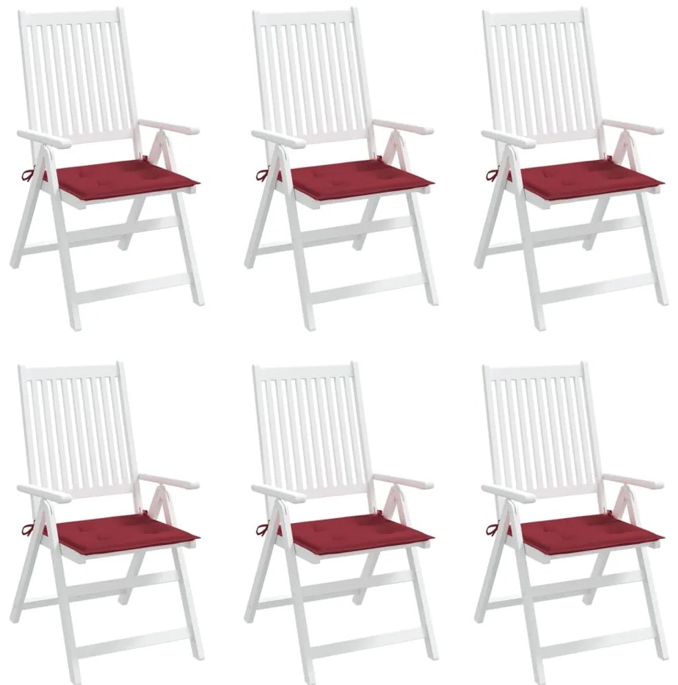 Almofadões p/ cadeiras jardim 6pcs tecido oxford vermelho tinto