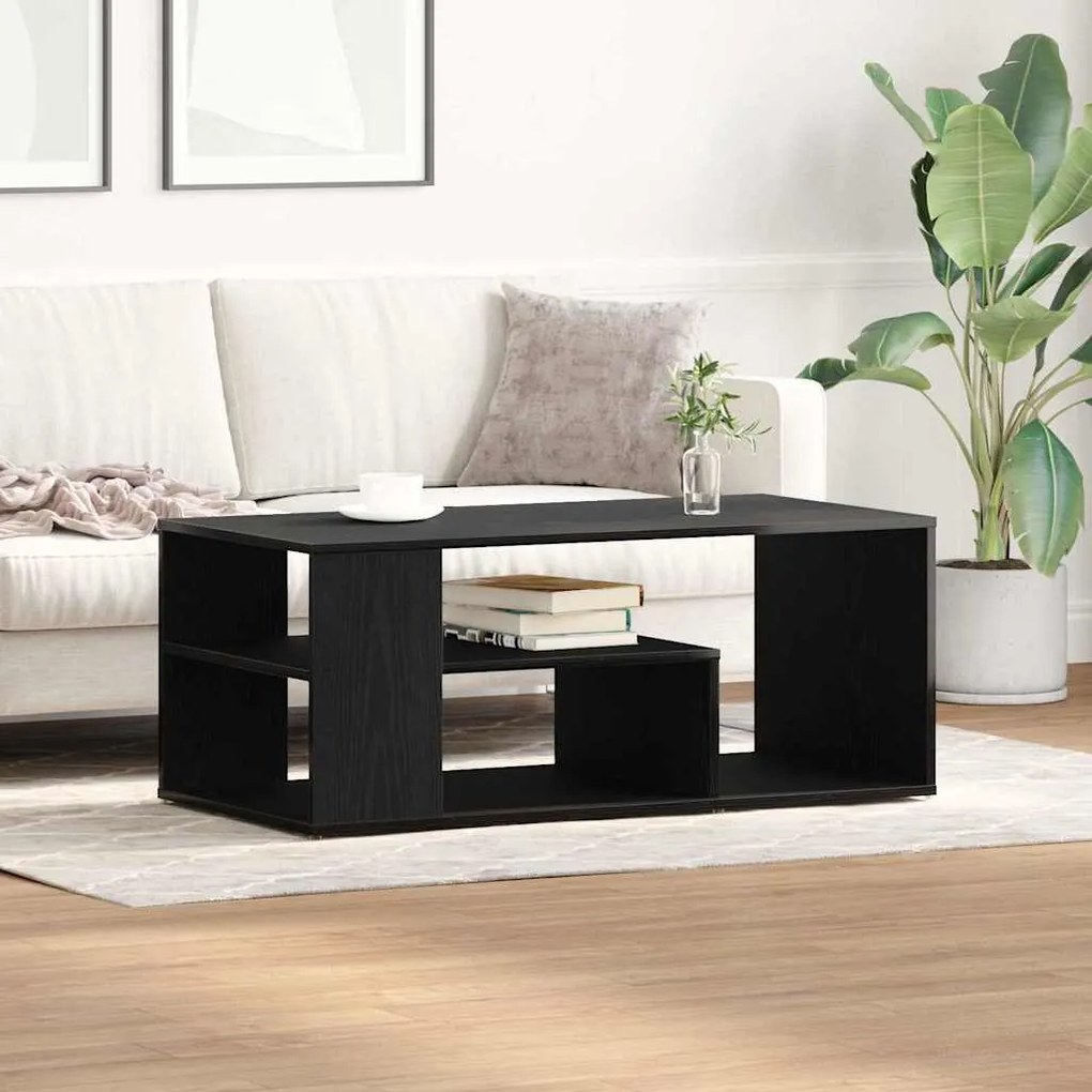 vidaXL Mesa de centro Carvalho preto 100 x 50 x 40 cm