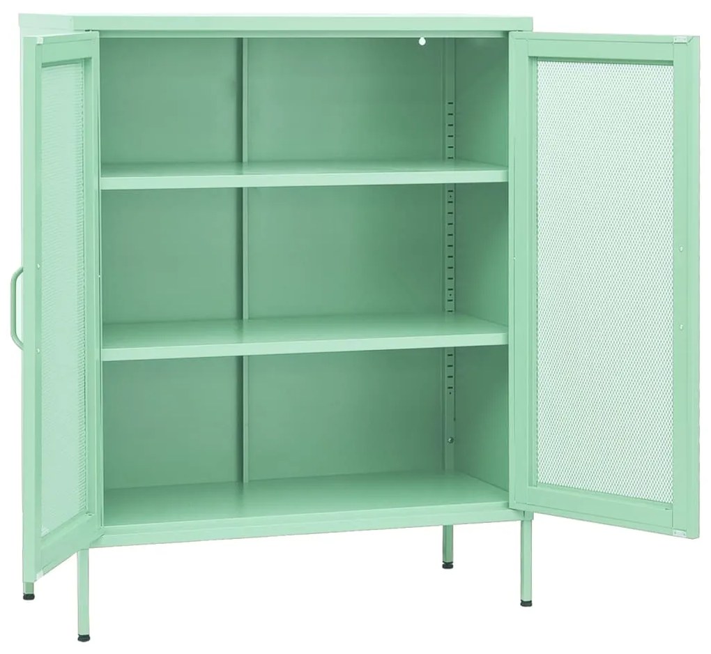 Armário de arrumação aço 80x35x101,5 cm verde-hortelã