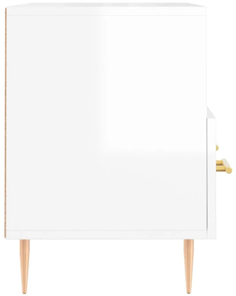 Móvel de TV 80x36x50 cm derivados de madeira branco brilhante