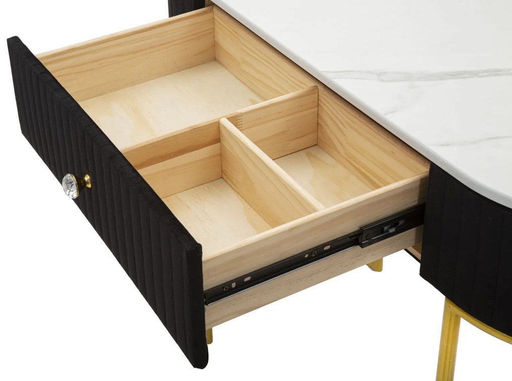 MESA DE CONSOLA MONTPELLIER 100x43x74 CM PRETA E DOURADA