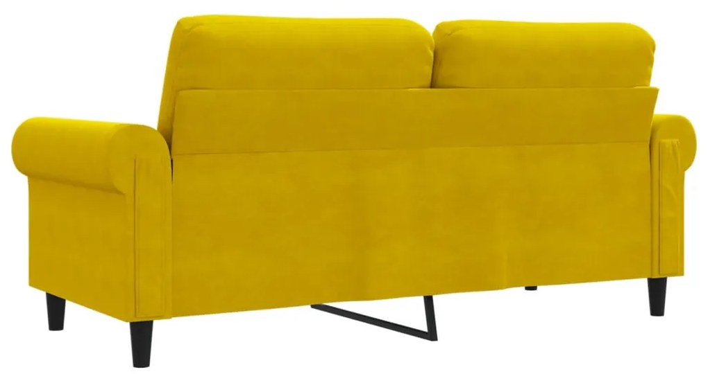 Sofá de 2 lugares veludo 140 cm amarelo