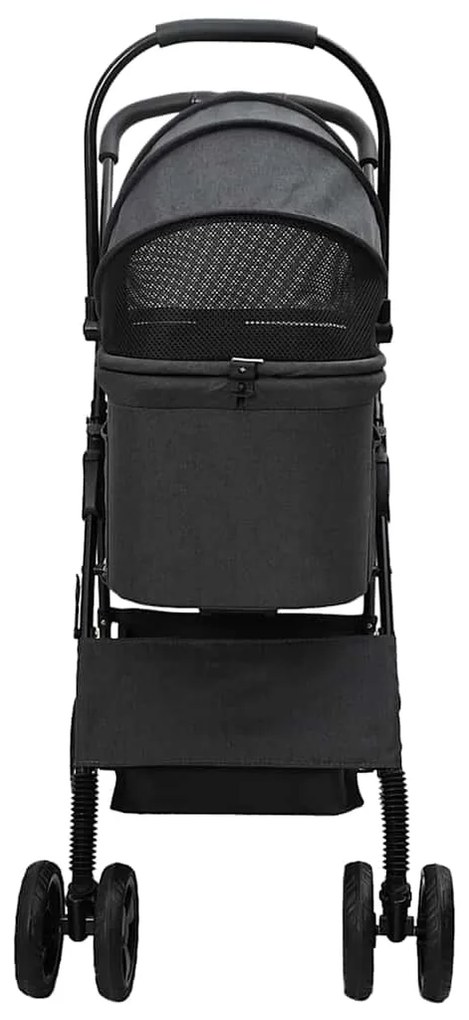 Carrinho de Pet Dobrável Preto 81 x 47 x 99 cm Tecido Oxford