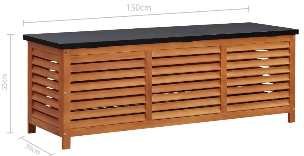 Caixa arrumação p/ jardim 150x50x55 cm madeira eucalipto maciça
