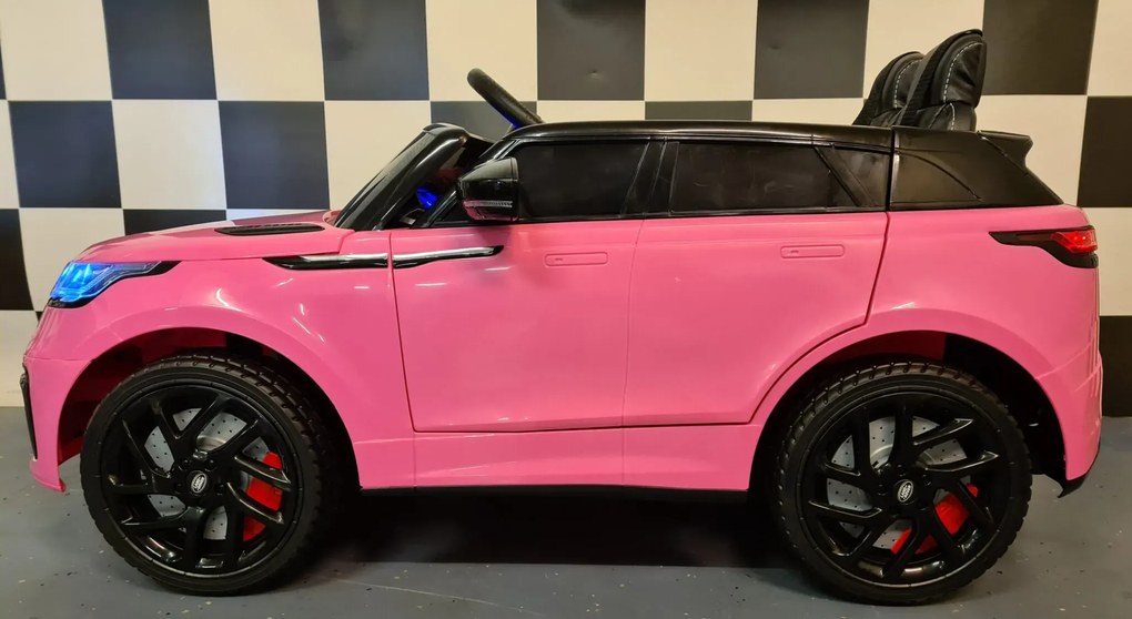Carro Infantil Mercedes Range Rover Velar 12V, Pneus	Borracha, Assento de couro Rosa