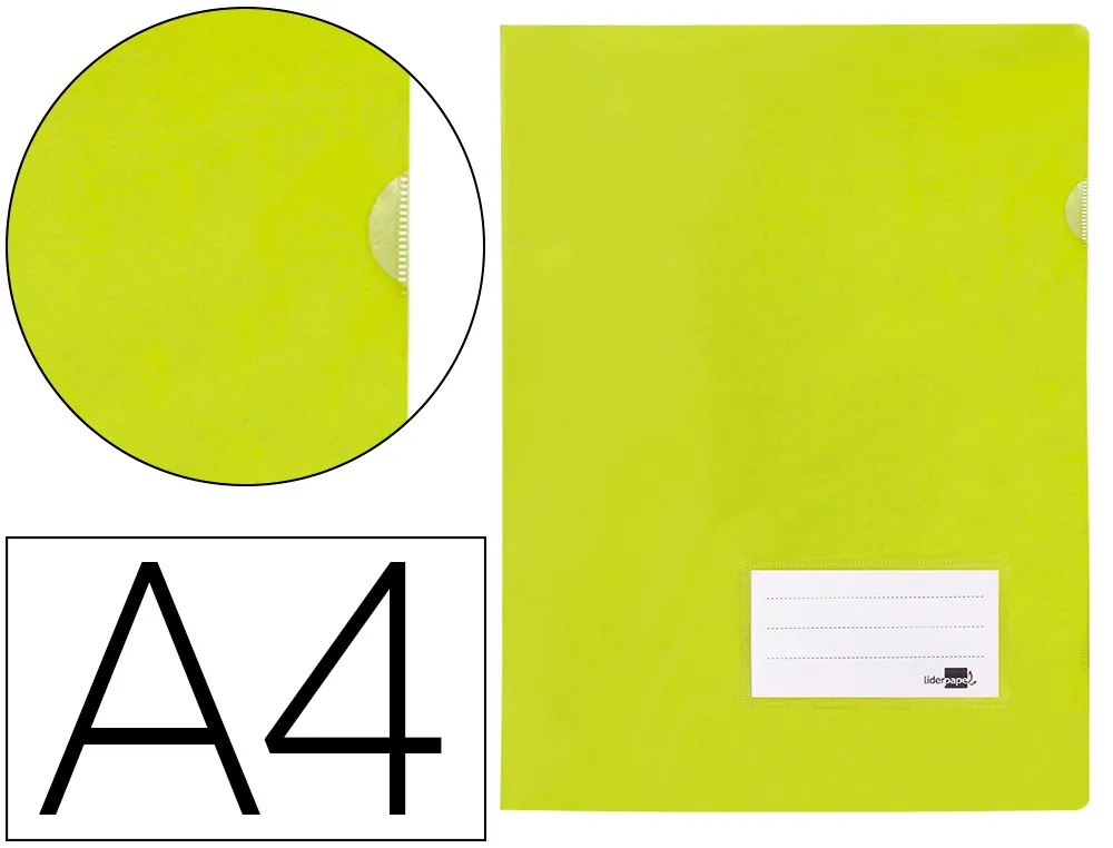 Bolsa Dossier Din A4 Polipropileno 180 Microns Amarelo Fluor Opaco