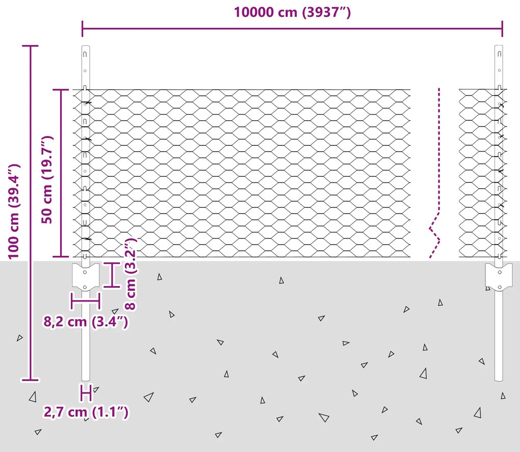 Postes de Cerca vidaXL 11 pcs U-Channel 60 cm Aço Galvanizado, Cerca H