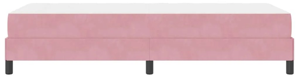 Cama box spring com colchão Rosa 90 x 200 cm Veludo