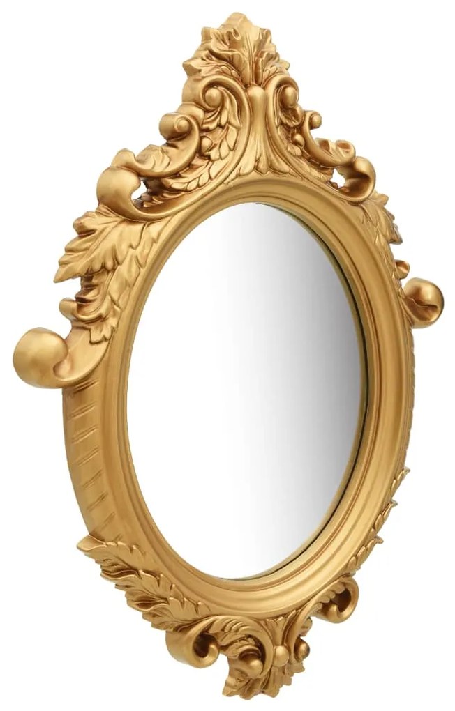 Espelho de parede estilo castelo 56x76 cm dourado