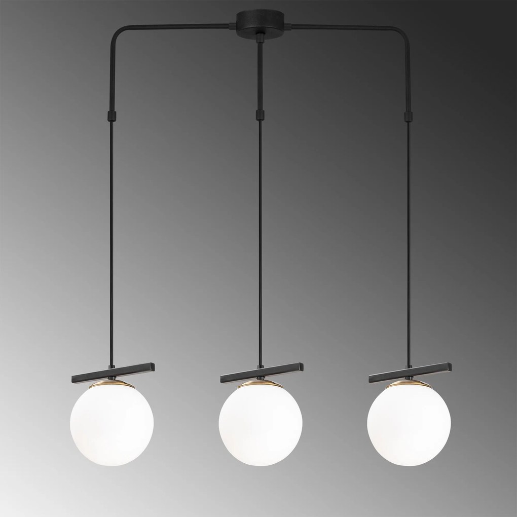 Chandelier Uzum – Branco/Preto – 81 x 15 cm