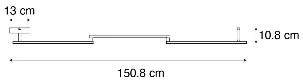 Candeeiro de teto preto 150,8 cm c/ LED 3 intensidades regulável - Annuschka Design