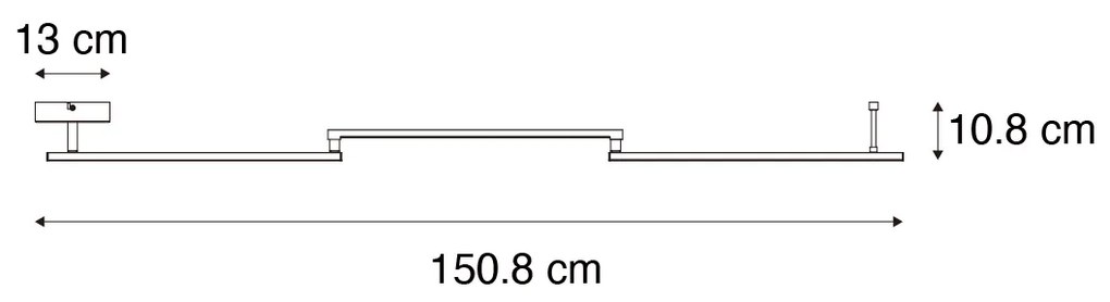 Candeeiro de teto preto 150,8 cm incl. LED regulável em 3 etapas - Annuschka Design