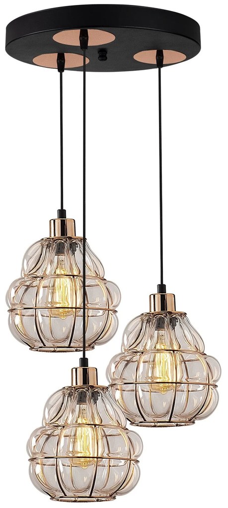 Candeeiro Suspenso Safderun – Cobre – Diâmetro 44 cm, Altura 112 cm