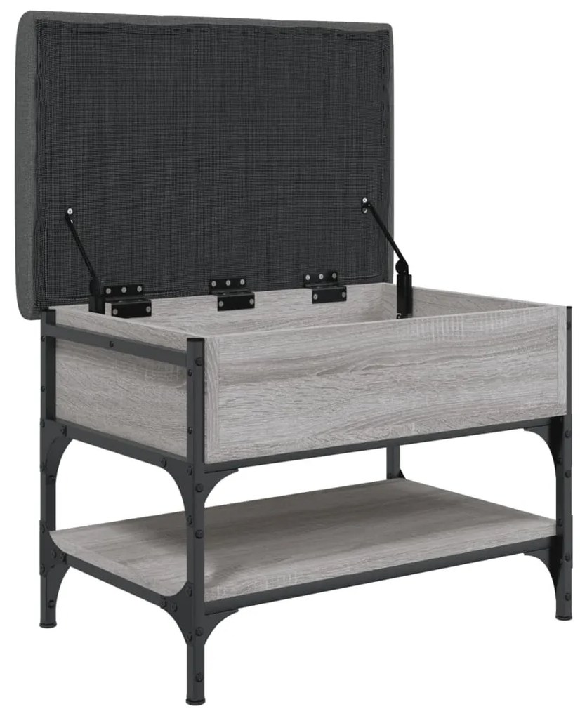 Banco sapateira 62x42x45cm derivados de madeira cinzento sonoma