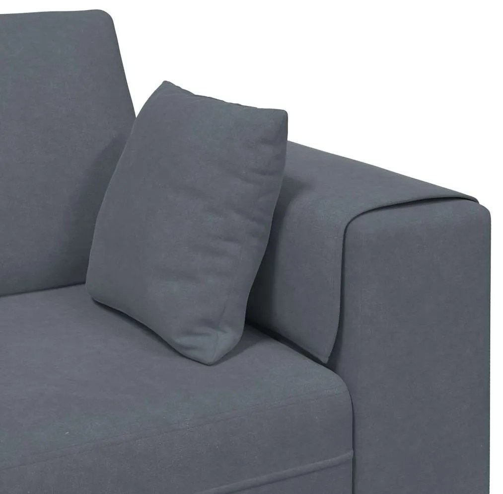 Sofá de Veludo com almofada com travesseiro Cinza Escuro 208 cm Veludo