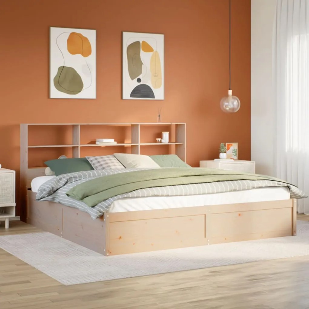 vidaXL Cama sem colchão 180x200 cm madeira de pinho maciça