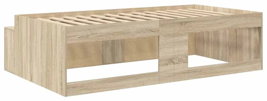 Estrutura de Cama com Armazenamento Carvalho Sonoma 100x200 cm