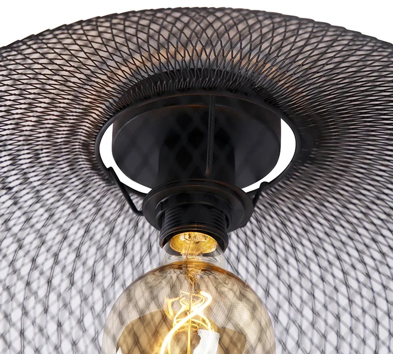 Candeeiro de teto moderno preto 45 cm - Mesh Ball Moderno