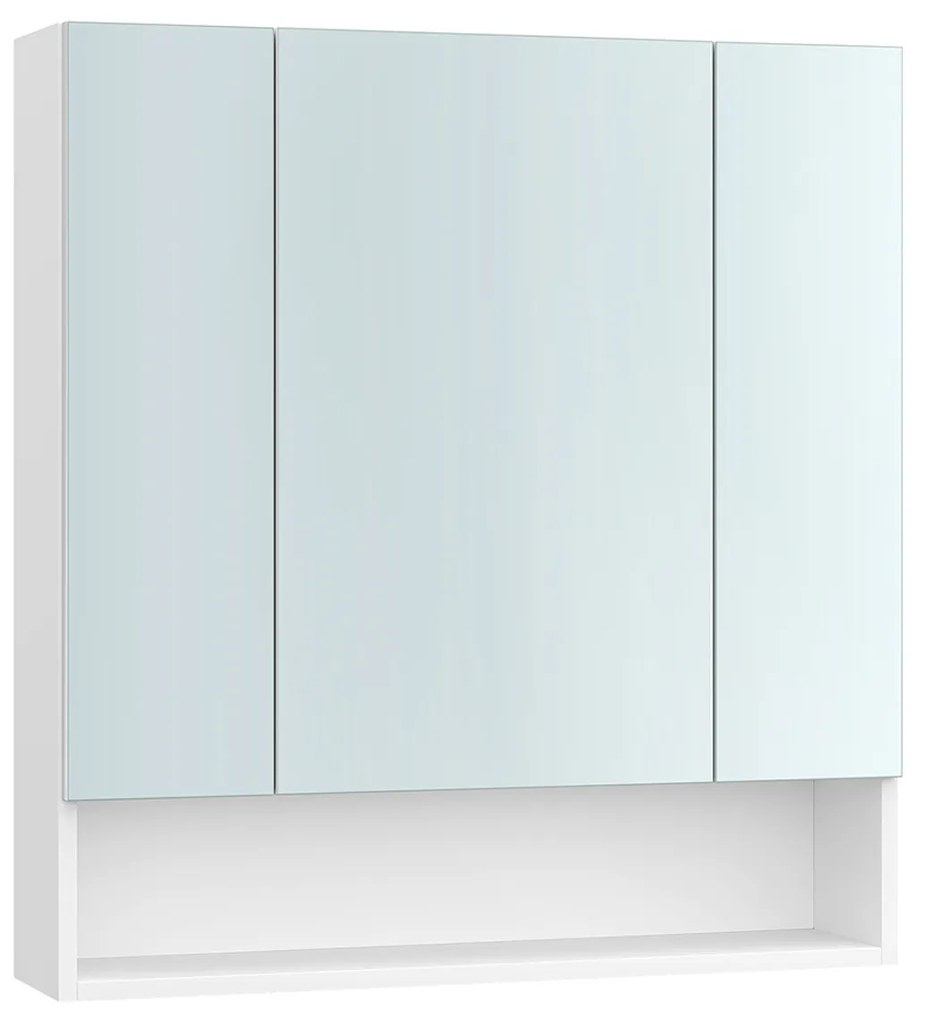 Armário de casa de banho parede com 3 portas 16,5 x 70 x 75 cm branco