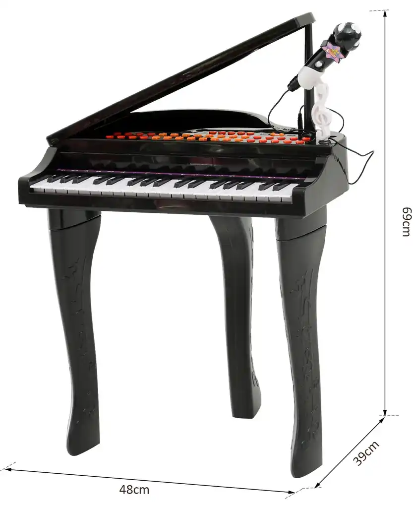 Brinquedo Musical Teclado Infantil Piano 37 Teclas Microfone