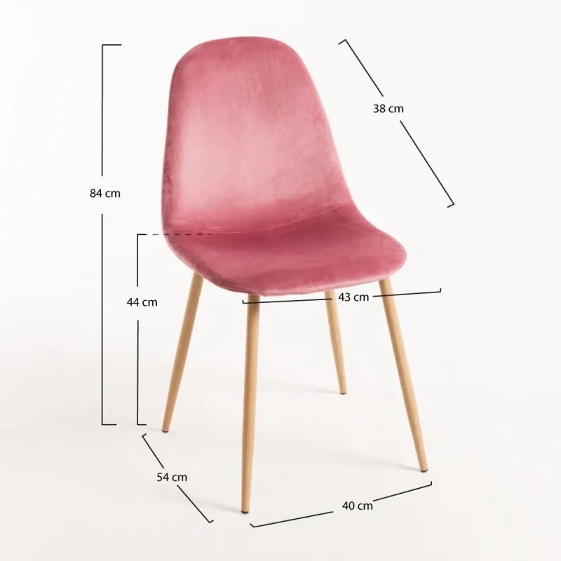Cadeira Teok Veludo - Rosa
