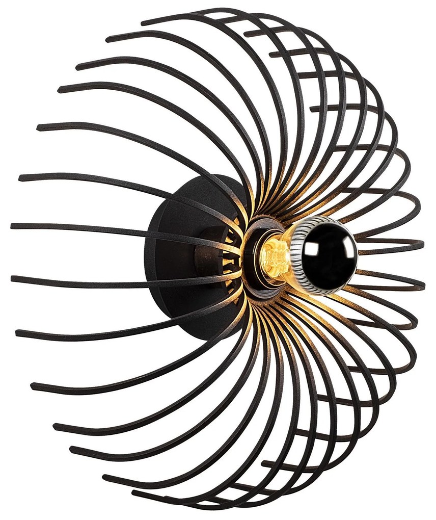 Candeeiro de Parede Aspendos – Preto – 12x36 cm