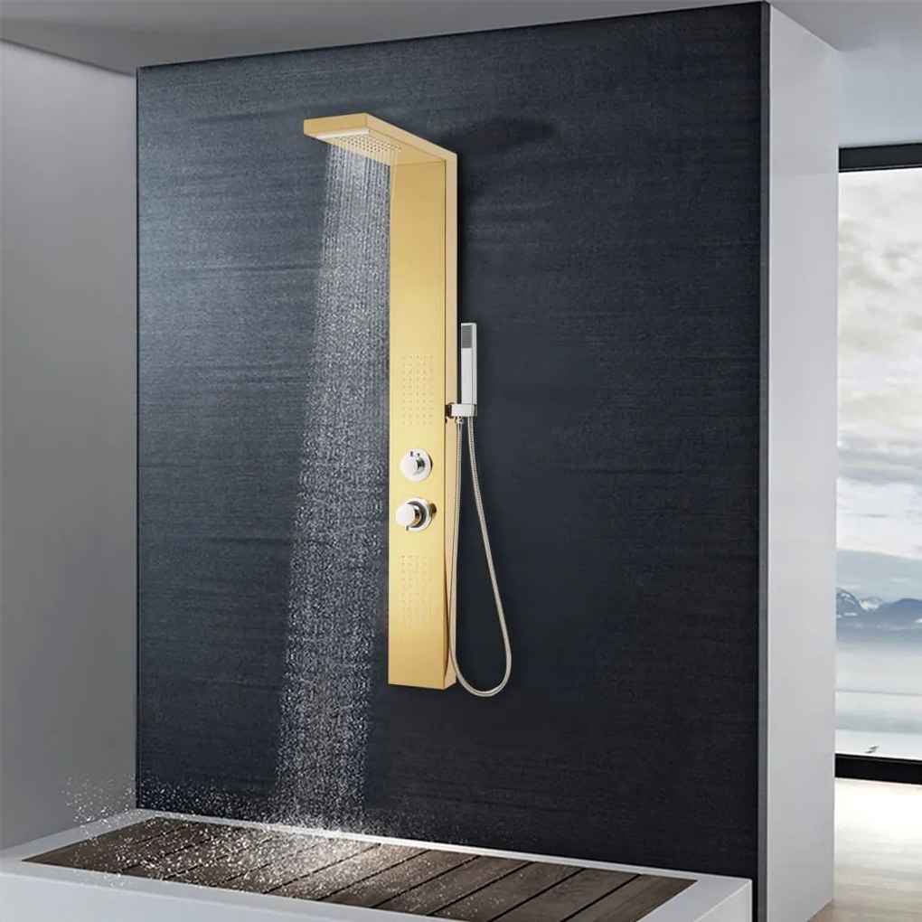 Chuveiro de Hidromassagem - Dourado - Design Moderno