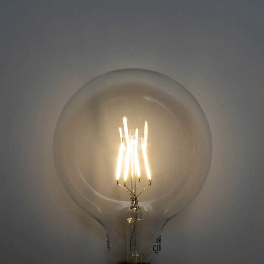 Conjunto de 5 Lâmpadas LED E27 Reguláveis em 3 Passos Filamento Espiral G125 4W 450 lm 3000K