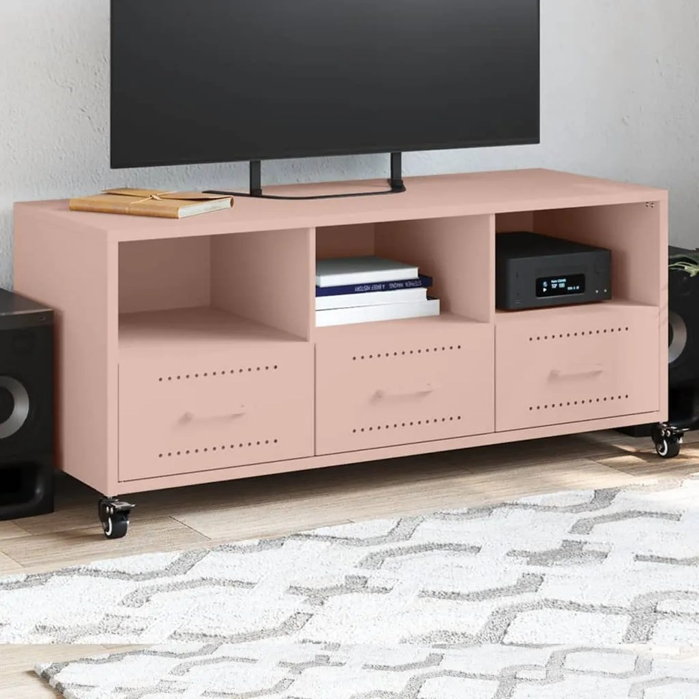 Móvel de TV 100,5x39x43,5 cm aço rosa