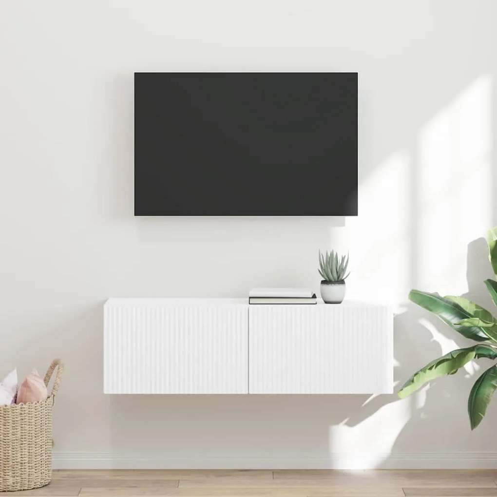 vidaXL Armário de TV de Parede Branco 98 x 31 x 29,5 cm