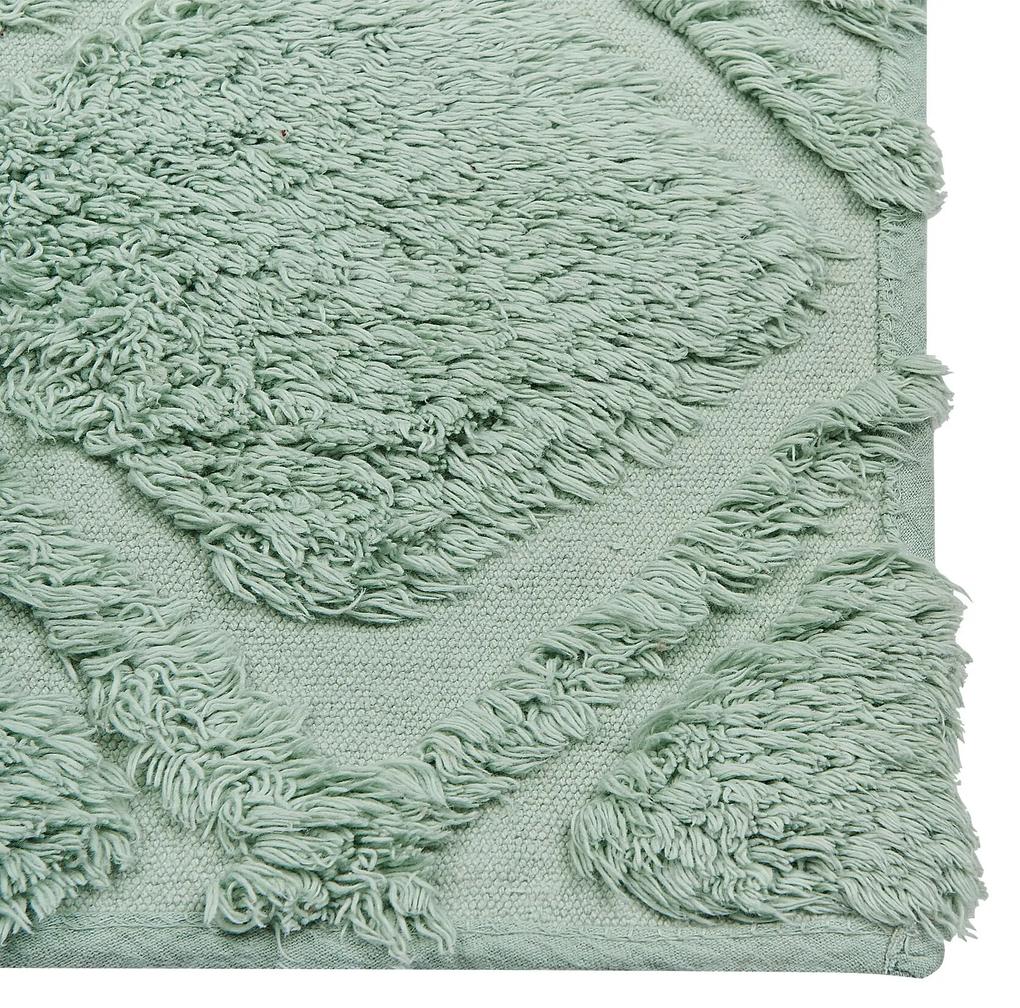 Tapete em algodão verde 80 x 150 cm HATAY Beliani