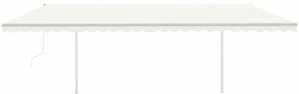 Toldo retrátil automático com postes 6x3 m cor creme