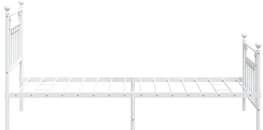 Estrutura de cama com cabeceira e pés 100x190 cm metal branco